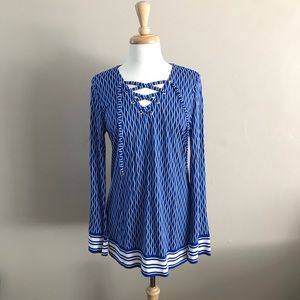 NWT Michael Kors Blue and White Tunic